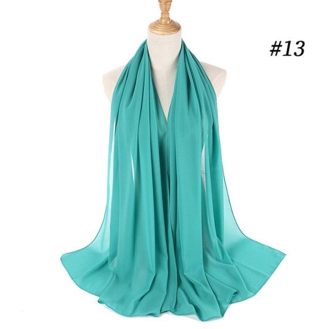 Winter Fashion Long Solid Color Soft Muslim Bubble Chiffon Hijab Scarf Shawls Hijab Elegant Scarf Wrap Lightweight Islamic Head Wear Escharpe Shawls Headband Wraps Lightweight Head Scarves Ladies Hijabs For  Women Stevvex