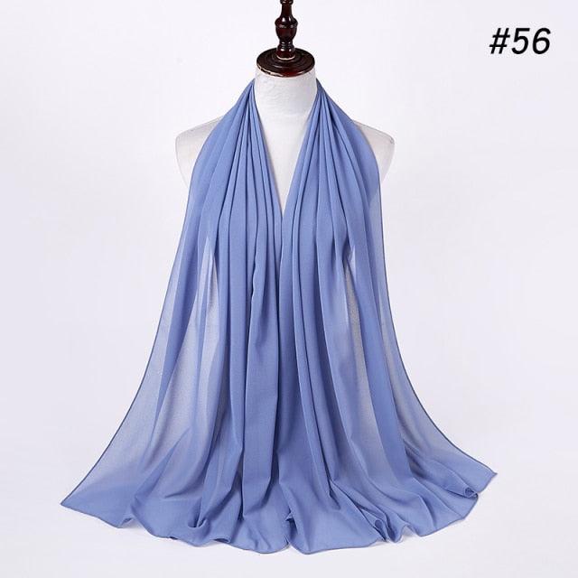 Winter Fashion Long Solid Color Soft Muslim Bubble Chiffon Hijab Scarf Shawls Hijab Elegant Scarf Wrap Lightweight Islamic Head Wear Escharpe Shawls Headband Wraps Lightweight Head Scarves Ladies Hijabs For  Women Stevvex