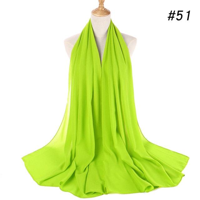 Winter Fashion Long Solid Color Soft Muslim Bubble Chiffon Hijab Scarf Shawls Hijab Elegant Scarf Wrap Lightweight Islamic Head Wear Escharpe Shawls Headband Wraps Lightweight Head Scarves Ladies Hijabs For  Women Stevvex