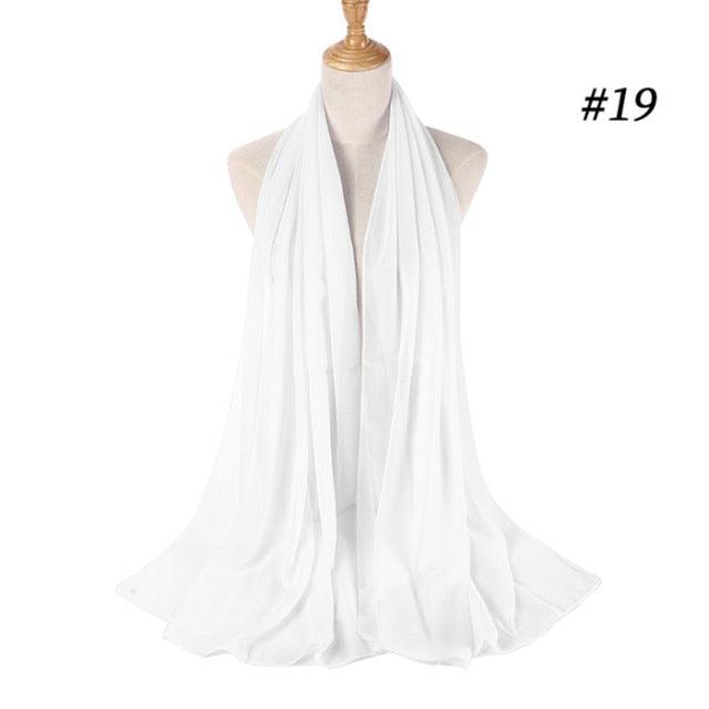 Winter Fashion Long Solid Color Soft Muslim Bubble Chiffon Hijab Scarf Shawls Hijab Elegant Scarf Wrap Lightweight Islamic Head Wear Escharpe Shawls Headband Wraps Lightweight Head Scarves Ladies Hijabs For  Women Stevvex