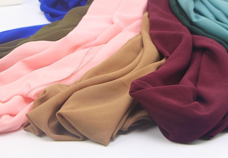 Winter Fashion Long Solid Color Soft Muslim Bubble Chiffon Hijab Scarf Shawls Hijab Elegant Scarf Wrap Lightweight Islamic Head Wear Escharpe Shawls Headband Wraps Lightweight Head Scarves Ladies Hijabs For  Women Stevvex