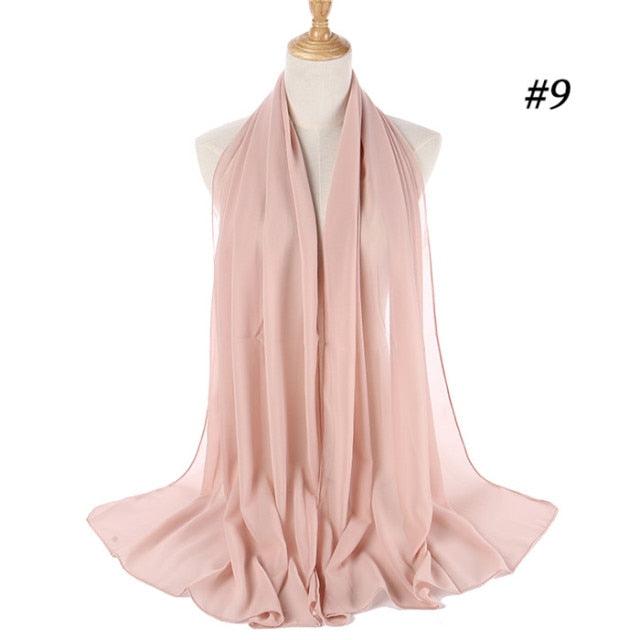 Winter Fashion Long Solid Color Soft Muslim Bubble Chiffon Hijab Scarf Shawls Hijab Elegant Scarf Wrap Lightweight Islamic Head Wear Escharpe Shawls Headband Wraps Lightweight Head Scarves Ladies Hijabs For  Women Stevvex