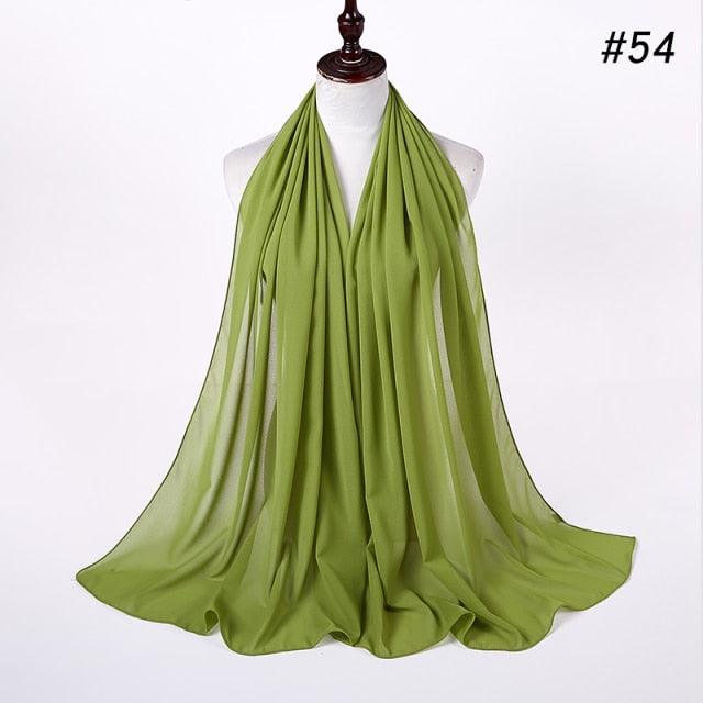 Winter Fashion Long Solid Color Soft Muslim Bubble Chiffon Hijab Scarf Shawls Hijab Elegant Scarf Wrap Lightweight Islamic Head Wear Escharpe Shawls Headband Wraps Lightweight Head Scarves Ladies Hijabs For  Women Stevvex
