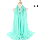 Winter Fashion Long Solid Color Soft Muslim Bubble Chiffon Hijab Scarf Shawls Hijab Elegant Scarf Wrap Lightweight Islamic Head Wear Escharpe Shawls Headband Wraps Lightweight Head Scarves Ladies Hijabs For  Women Stevvex