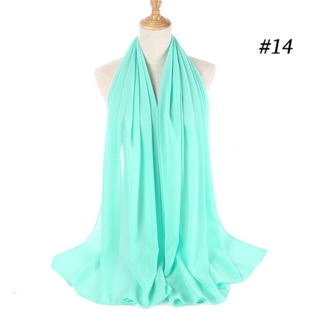 Winter Fashion Long Solid Color Soft Muslim Bubble Chiffon Hijab Scarf Shawls Hijab Elegant Scarf Wrap Lightweight Islamic Head Wear Escharpe Shawls Headband Wraps Lightweight Head Scarves Ladies Hijabs For  Women Stevvex