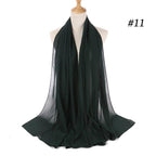 Winter Fashion Long Solid Color Soft Muslim Bubble Chiffon Hijab Scarf Shawls Hijab Elegant Scarf Wrap Lightweight Islamic Head Wear Escharpe Shawls Headband Wraps Lightweight Head Scarves Ladies Hijabs For  Women Stevvex