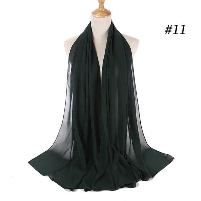 Winter Fashion Long Solid Color Soft Muslim Bubble Chiffon Hijab Scarf Shawls Hijab Elegant Scarf Wrap Lightweight Islamic Head Wear Escharpe Shawls Headband Wraps Lightweight Head Scarves Ladies Hijabs For  Women Stevvex