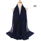Winter Fashion Long Solid Color Soft Muslim Bubble Chiffon Hijab Scarf Shawls Hijab Elegant Scarf Wrap Lightweight Islamic Head Wear Escharpe Shawls Headband Wraps Lightweight Head Scarves Ladies Hijabs For  Women Stevvex