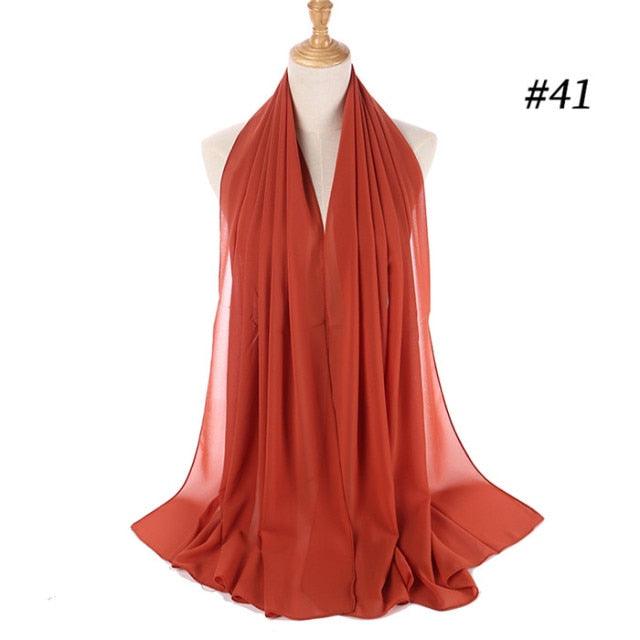 Winter Fashion Long Solid Color Soft Muslim Bubble Chiffon Hijab Scarf Shawls Hijab Elegant Scarf Wrap Lightweight Islamic Head Wear Escharpe Shawls Headband Wraps Lightweight Head Scarves Ladies Hijabs For  Women Stevvex