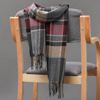 Winter Fashion Outdoor Plaid Soft Scarf Unisex Shawl Scarfs Warm Lightweight Wrap Muffler Elegant Cashmere Hijab Stylish Scarf Tassels For Women Men 185*35cm
