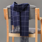 Winter Fashion Outdoor Plaid Soft Scarf Unisex Shawl Scarfs Warm Lightweight Wrap Muffler Elegant Cashmere Hijab Stylish Scarf Tassels For Women Men 185*35cm