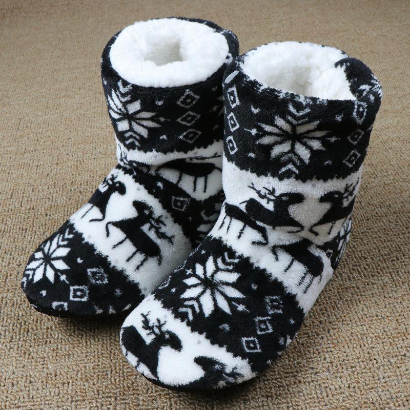 Winter Fur Slippers Women Warm House Slippers Plush Flip Flops Christmas Cotton Indoor Home Shoes Comfort Warm Fluffy Faux Fur Slipper Boots Soft Memory Foam Ankle Booties Stevvex