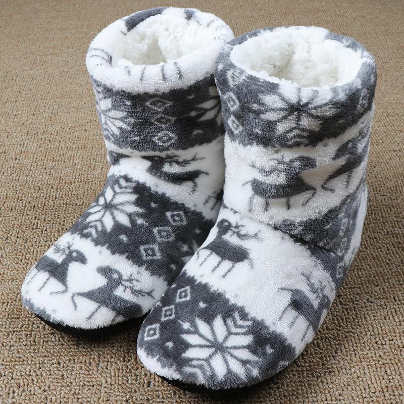 Winter Fur Slippers Women Warm House Slippers Plush Flip Flops Christmas Cotton Indoor Home Shoes Comfort Warm Fluffy Faux Fur Slipper Boots Soft Memory Foam Ankle Booties Stevvex