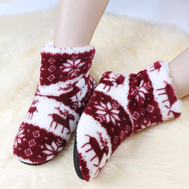 Winter Fur Slippers Women Warm House Slippers Plush Flip Flops Christmas Cotton Indoor Home Shoes Comfort Warm Fluffy Faux Fur Slipper Boots Soft Memory Foam Ankle Booties Stevvex