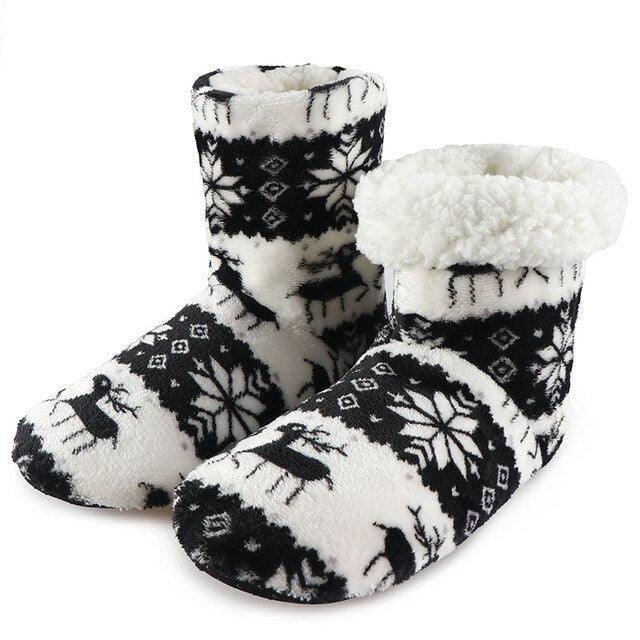 Winter Fur Slippers Women Warm House Slippers Plush Flip Flops Christmas Cotton Indoor Home Shoes Comfort Warm Fluffy Faux Fur Slipper Boots Soft Memory Foam Ankle Booties Stevvex