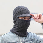 Winter Hat Skullies Beanies Hats Winter Beanies for Men Women Wool Zipper Scarf Caps Balaclava Mask Gorgas Bonnet Knitted Hat Warm Fleece Balaclava Windproof Ski Mask Cold Weather Face Mask Motorcycle Balaclava Hood Warmer Winter Sports Cap Stevvex