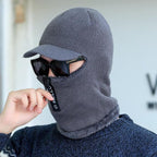 Winter Hat Skullies Beanies Hats Winter Beanies for Men Women Wool Zipper Scarf Caps Balaclava Mask Gorgas Bonnet Knitted Hat Warm Fleece Balaclava Windproof Ski Mask Cold Weather Face Mask Motorcycle Balaclava Hood Warmer Winter Sports Cap Stevvex