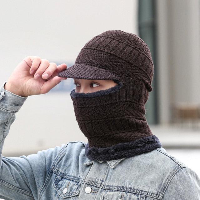 Winter Hat Skullies Beanies Hats Winter Beanies for Men Women Wool Zipper Scarf Caps Balaclava Mask Gorgas Bonnet Knitted Hat Warm Fleece Balaclava Windproof Ski Mask Cold Weather Face Mask Motorcycle Balaclava Hood Warmer Winter Sports Cap Stevvex
