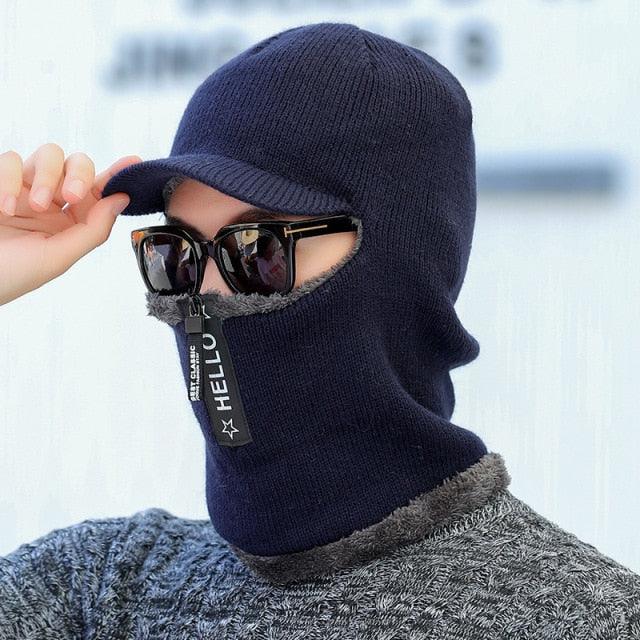Winter Hat Skullies Beanies Hats Winter Beanies for Men Women Wool Zipper Scarf Caps Balaclava Mask Gorgas Bonnet Knitted Hat Warm Fleece Balaclava Windproof Ski Mask Cold Weather Face Mask Motorcycle Balaclava Hood Warmer Winter Sports Cap Stevvex