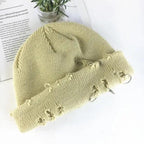 Winter Hat Women Knitted Fashion Warm Thick Hat Autumn Hip Hop Hole Beanies Unisex Basic Cap For Both Men Women Knitted Beanies Fashion Warm Hat Stevvex