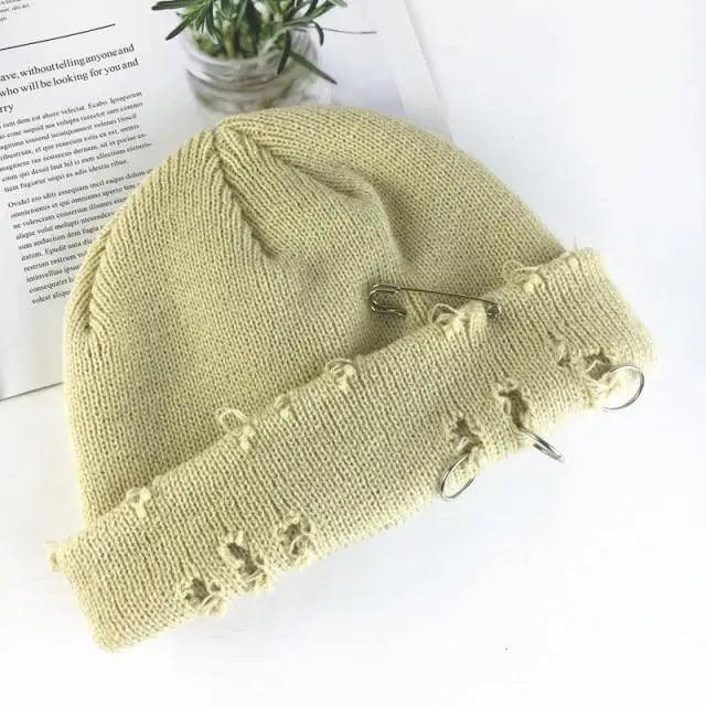 Winter Hat Women Knitted Fashion Warm Thick Hat Autumn Hip Hop Hole Beanies Unisex Basic Cap For Both Men Women Knitted Beanies Fashion Warm Hat Stevvex