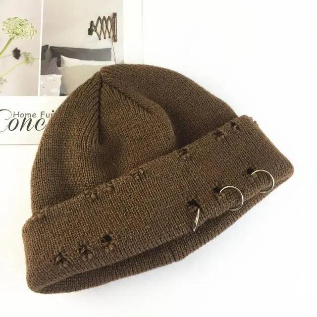 Winter Hat Women Knitted Fashion Warm Thick Hat Autumn Hip Hop Hole Beanies Unisex Basic Cap For Both Men Women Knitted Beanies Fashion Warm Hat Stevvex