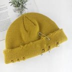 Winter Hat Women Knitted Fashion Warm Thick Hat Autumn Hip Hop Hole Beanies Unisex Basic Cap For Both Men Women Knitted Beanies Fashion Warm Hat Stevvex