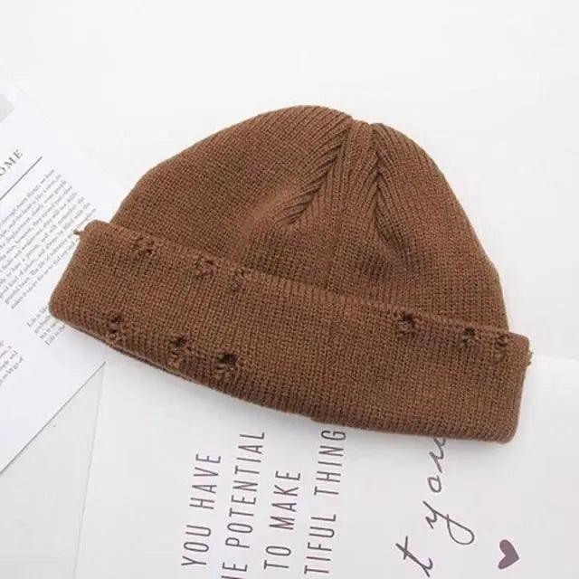 Winter Hat Women Knitted Fashion Warm Thick Hat Autumn Hip Hop Hole Beanies Unisex Basic Cap For Both Men Women Knitted Beanies Fashion Warm Hat Stevvex