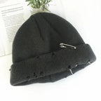 Winter Hat Women Knitted Fashion Warm Thick Hat Autumn Hip Hop Hole Beanies Unisex Basic Cap For Both Men Women Knitted Beanies Fashion Warm Hat Stevvex