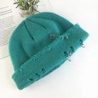 Winter Hat Women Knitted Fashion Warm Thick Hat Autumn Hip Hop Hole Beanies Unisex Basic Cap For Both Men Women Knitted Beanies Fashion Warm Hat Stevvex