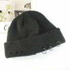 Winter Hat Women Knitted Fashion Warm Thick Hat Autumn Hip Hop Hole Beanies Unisex Basic Cap For Both Men Women Knitted Beanies Fashion Warm Hat Stevvex