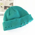 Winter Hat Women Knitted Fashion Warm Thick Hat Autumn Hip Hop Hole Beanies Unisex Basic Cap For Both Men Women Knitted Beanies Fashion Warm Hat Stevvex