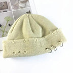 Winter Hat Women Knitted Fashion Warm Thick Hat Autumn Hip Hop Hole Beanies Unisex Basic Cap For Both Men Women Knitted Beanies Fashion Warm Hat Stevvex