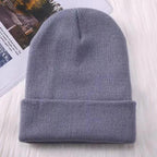 Winter Hats For Men Woman New Beanies Knitted Solid Cute Hat Girls Autumn Female Beanie Caps Warmer Stylish Ladies Casual Cap Outdoor Winter Adult Neutral Warm Hats Candy Color Knitted Woolen Hat for Women Men Stevvex