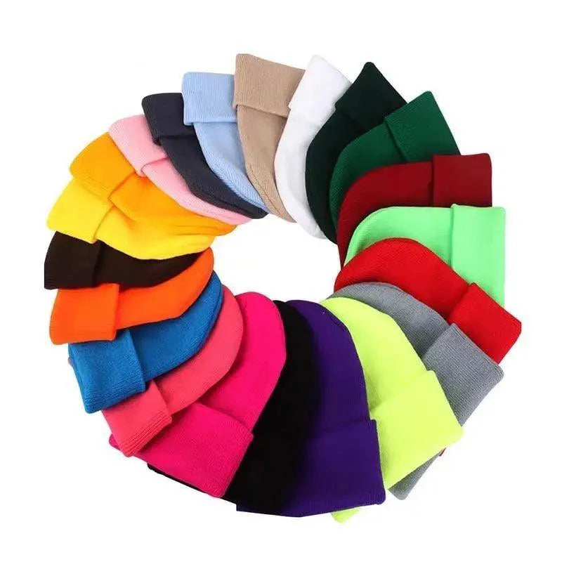 Winter Hats For Men Woman New Beanies Knitted Solid Cute Hat Girls Autumn Female Beanie Caps Warmer Stylish Ladies Casual Cap Outdoor Winter Adult Neutral Warm Hats Candy Color Knitted Woolen Hat for Women Men Stevvex