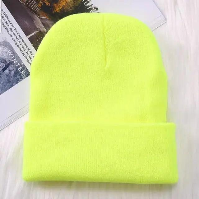 Winter Hats For Men Woman New Beanies Knitted Solid Cute Hat Girls Autumn Female Beanie Caps Warmer Stylish Ladies Casual Cap Outdoor Winter Adult Neutral Warm Hats Candy Color Knitted Woolen Hat for Women Men Stevvex