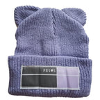 Winter Hats for Woman New Beanies Knitted Hat Cute Ear Girls Autumn Female Beanie Caps Warmer Bonnet Casual Cap Winter Beanie Hats for Women Girls Cable Knit Soft Cute Beanie with Double Pompom Ears Detachable Pompom Fur Hat Girls Stevvex