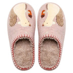 Winter House Women Fur Slippers Soft Memory Foam Sole Cute Fox Bear Bedroom Fluffy Slippers Couples Plush Shoes Comfortable Closed Toe House Slippers Shoes Anti slip Sandals Lightweight Winter Indoor Cartoon Slippers