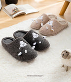 Winter House Women Fur Slippers Soft Memory Foam Sole Cute Fox Bear Bedroom Fluffy Slippers Couples Plush Shoes Comfortable Closed Toe House Slippers Shoes Anti slip Sandals Lightweight Winter Indoor Cartoon Slippers
