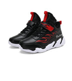 Winter Kids Sneakers Leather Children Sports Shoes Plush Warm Running Shoes For Boys Fashion Casual Walking Sneakers Water Resistant Hiking Boots Non Slip Athletic Outdoor Sneakers Stevvex