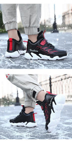 Winter Kids Sneakers Leather Children Sports Shoes Plush Warm Running Shoes For Boys Fashion Casual Walking Sneakers Water Resistant Hiking Boots Non Slip Athletic Outdoor Sneakers Stevvex