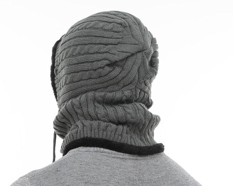 Winter Knitted Hat Beanie Men Beany Skellies Beanies Winter Hats For Women Men Caps Gorgas Bonnet Mask Brand Hats Hooded Cowl Neckerchief with Drawstring Soft Balaclava Pullover Knitted Beanie for Adults Men Women Ski Caps Stevvex