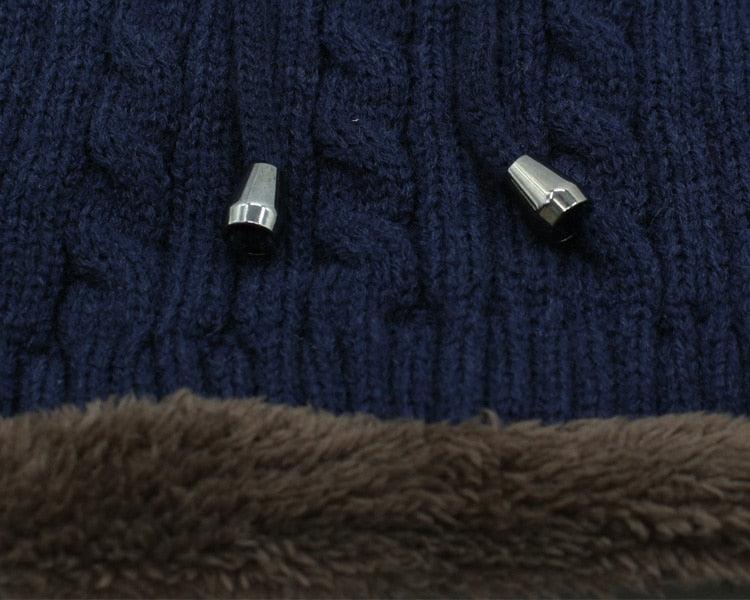 Winter Knitted Hat Beanie Men Beany Skellies Beanies Winter Hats For Women Men Caps Gorgas Bonnet Mask Brand Hats Hooded Cowl Neckerchief with Drawstring Soft Balaclava Pullover Knitted Beanie for Adults Men Women Ski Caps Stevvex