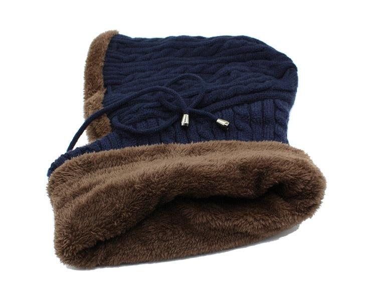 Winter Knitted Hat Beanie Men Beany Skellies Beanies Winter Hats For Women Men Caps Gorgas Bonnet Mask Brand Hats Hooded Cowl Neckerchief with Drawstring Soft Balaclava Pullover Knitted Beanie for Adults Men Women Ski Caps Stevvex