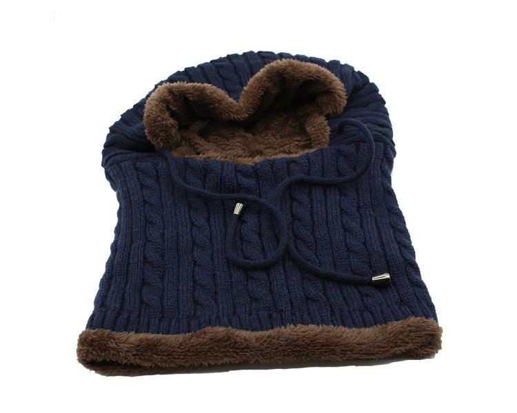 Winter Knitted Hat Beanie Men Beany Skellies Beanies Winter Hats For Women Men Caps Gorgas Bonnet Mask Brand Hats Hooded Cowl Neckerchief with Drawstring Soft Balaclava Pullover Knitted Beanie for Adults Men Women Ski Caps Stevvex