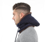 Winter Knitted Hat Beanie Men Beany Skellies Beanies Winter Hats For Women Men Caps Gorgas Bonnet Mask Brand Hats Hooded Cowl Neckerchief with Drawstring Soft Balaclava Pullover Knitted Beanie for Adults Men Women Ski Caps Stevvex
