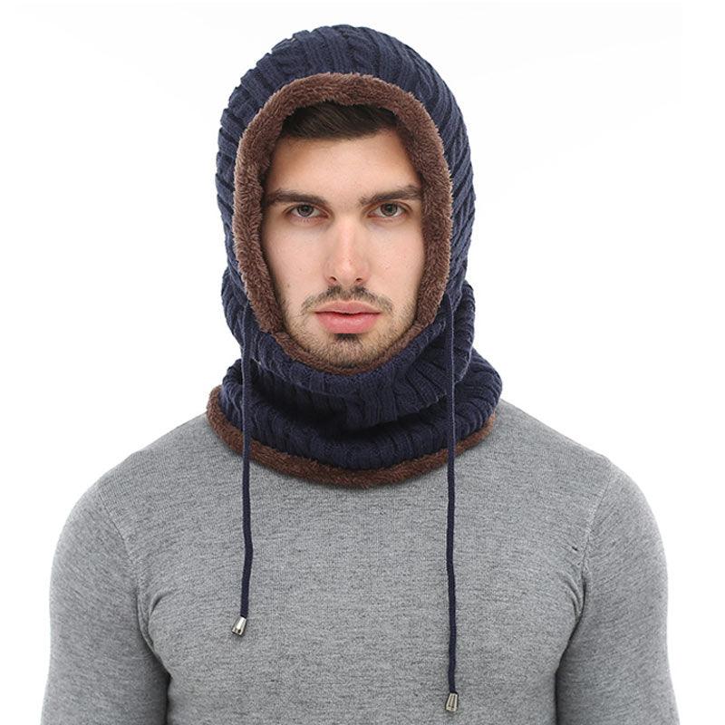 Winter Knitted Hat Beanie Men Beany Skellies Beanies Winter Hats For Women Men Caps Gorgas Bonnet Mask Brand Hats Hooded Cowl Neckerchief with Drawstring Soft Balaclava Pullover Knitted Beanie for Adults Men Women Ski Caps Stevvex