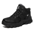 Winter Leather Mens Boots Fur Super Warm Snow Boots Men Winter Work Casual Shoes High Top Rubber Boots Winter Warm Outdoor Walking Lace Up Anti-Slip Breathable Ankle Booties Stevvex