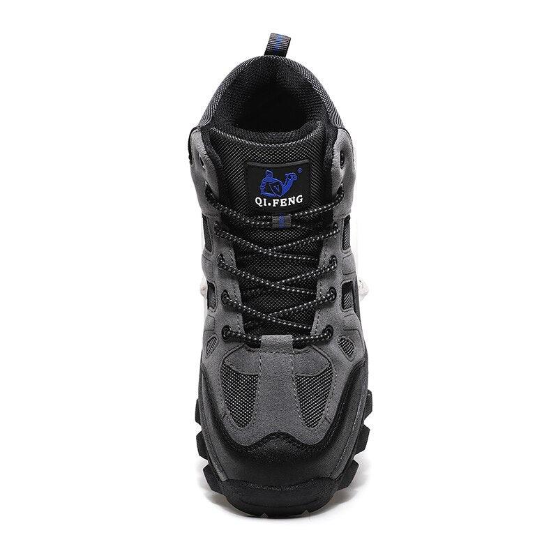 Winter Leather Mens Boots Fur Super Warm Snow Boots Men Winter Work Casual Shoes High Top Rubber Boots Winter Warm Outdoor Walking Lace Up Anti-Slip Breathable Ankle Booties Stevvex