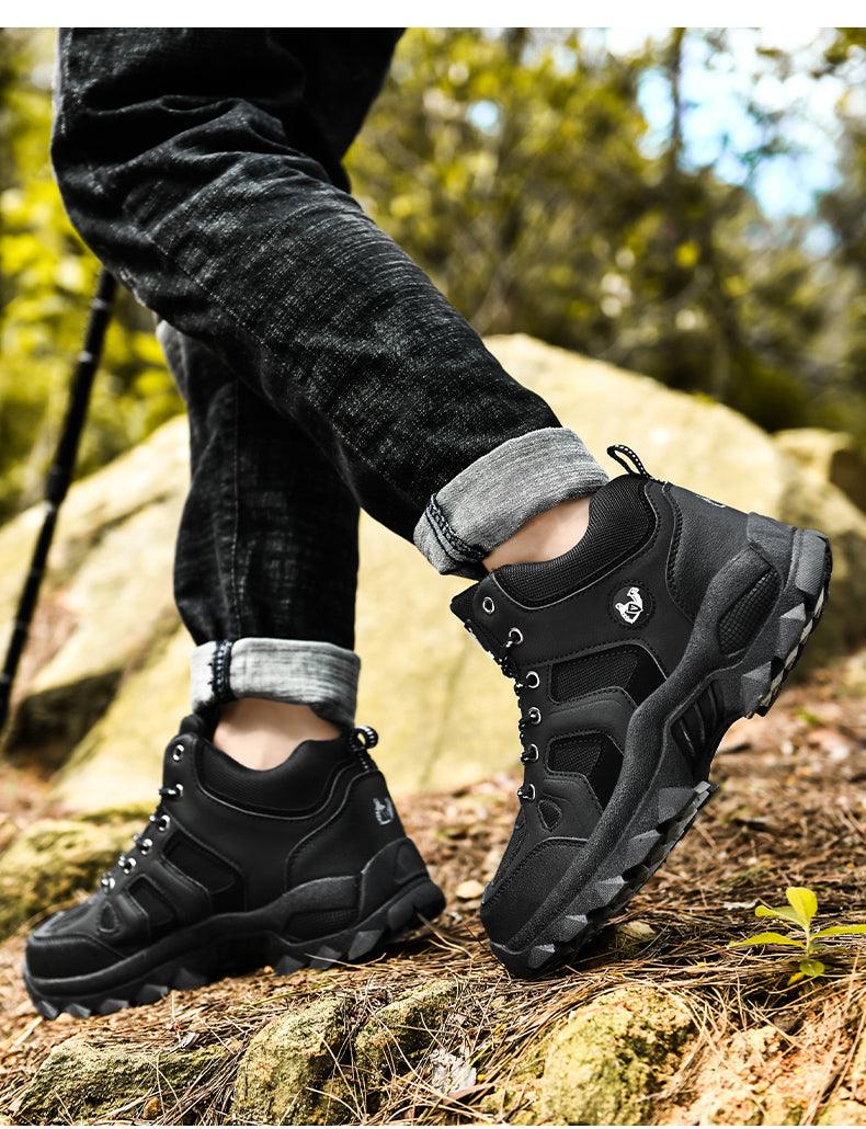 Winter Leather Mens Boots Fur Super Warm Snow Boots Men Winter Work Casual Shoes High Top Rubber Boots Winter Warm Outdoor Walking Lace Up Anti-Slip Breathable Ankle Booties Stevvex